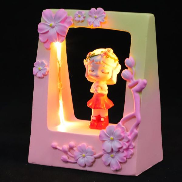 

night lights 1pc resin craft girl lamp cartoon small ornament