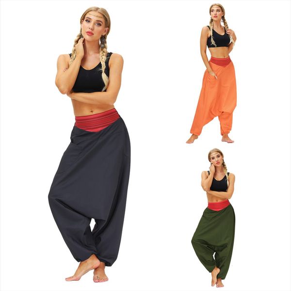 

40 casual loose gym women capris trousers baggy vintage boho aladdin joggers wide streetwear, Black;white