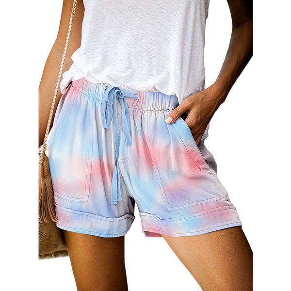 

women's shorts 2021 summer camouflage leopard print high waist straight comfy drawstring fashion short pants, White;black