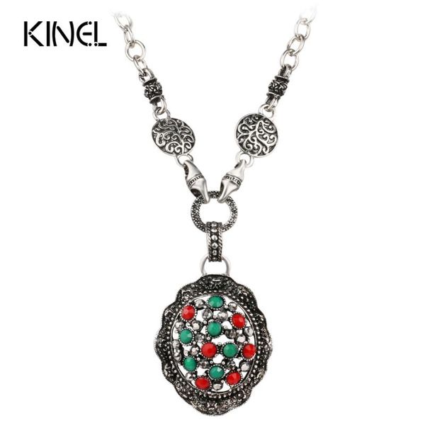 

pendant necklaces luxury colorful resin flower necklace for women silver color fashion bohemia crystal gift