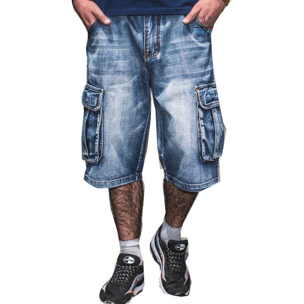 

men's pants large size loose shorts boys hip hop skate rapper rap blue, Black