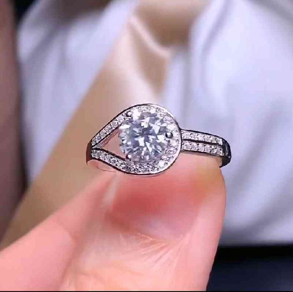 

2021 crackling moissanite women jewelry engagement for wedding 925 silver ring birthday gift love, Slivery;golden