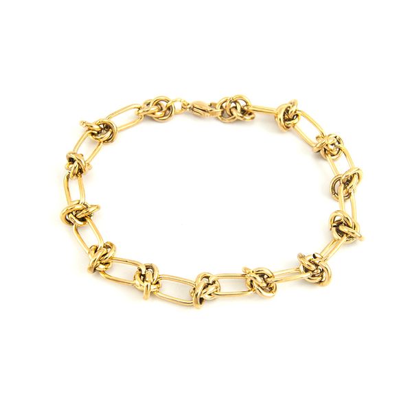 

women men chunky knotted wire braid chains punk hip hop trendy twisted hollow link bracelet for women party jewelry, Black