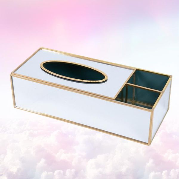 

tissue boxes & napkins 1pc glass box brass mirrored (mirror style)