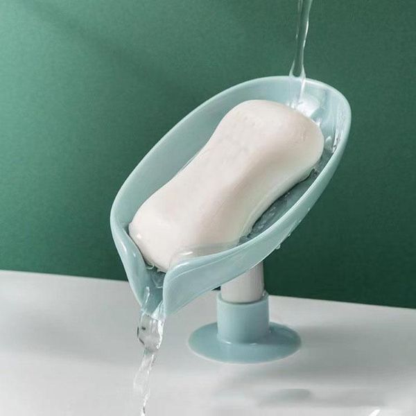 

soap dishes leaf box, no perforation, water, tray, household shelf, suction cup, creative bathroom box