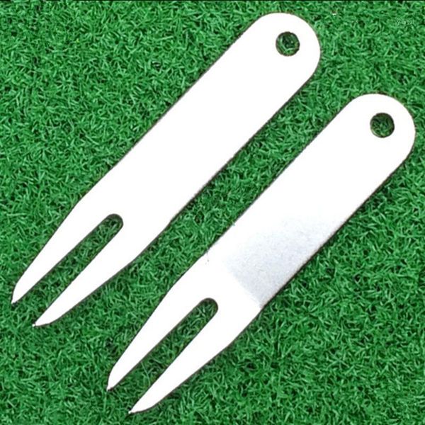 

golf training aids metal 2pcs divot repair tools green fork portable silver pitch forks1
