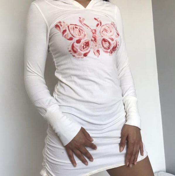 

casual dresses 2021 women fashion pencil dress hooded long sleeve sweatshirt butterfly print high waist spring fall slim hips, Black;gray