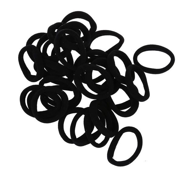 

hair accessories 30 pcs black stretch rubber band ponytail holder bands for women, Slivery;white