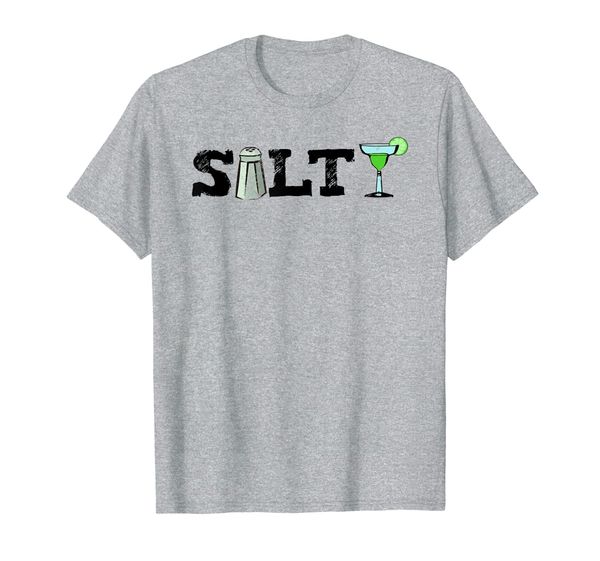 

salty - salt shaker margarita lime cocktail t-shirt, White;black