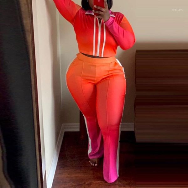 

women's two piece pants 4xl 5xl plus size sets blouse & long trousers zipper closure red blue bodycon fashion elegant outfits 2 matchin, White