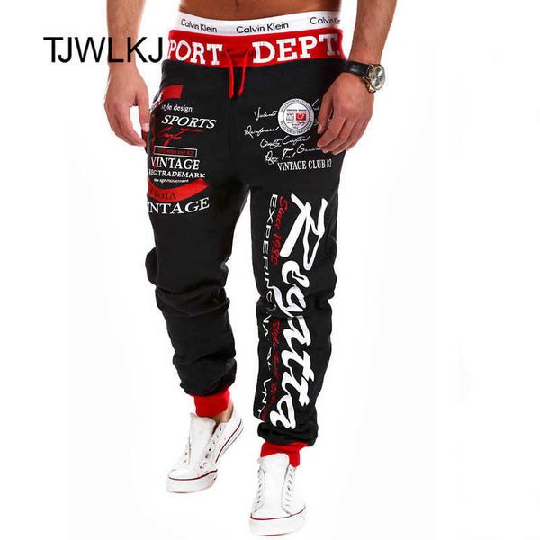 

men's pants weatpants hip hop joggers cargo pants men casual pants fashion printing trousers streetwear pantalones hombre 210930, Black