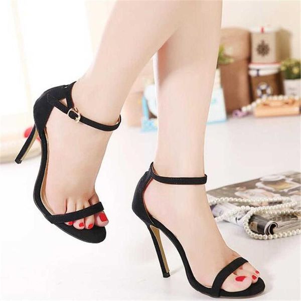 

sandals 2021 fashion 11cm stilettos high-heel ankle strap peep toe pumps wedding shoes gold black white red eu 35-40