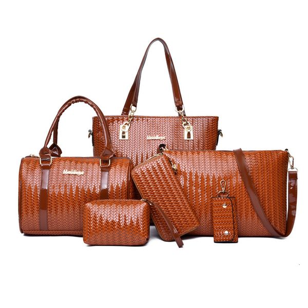

2021 fashion women's single shoulder handbag six piece pu messenger bag
