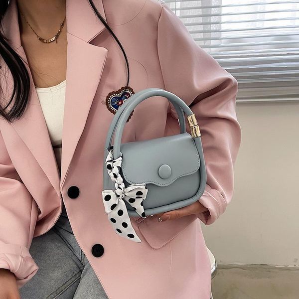 

foreign style women's bag 2021 summer product small crowd silk scarf bow portable square single shoulder crossbody bags