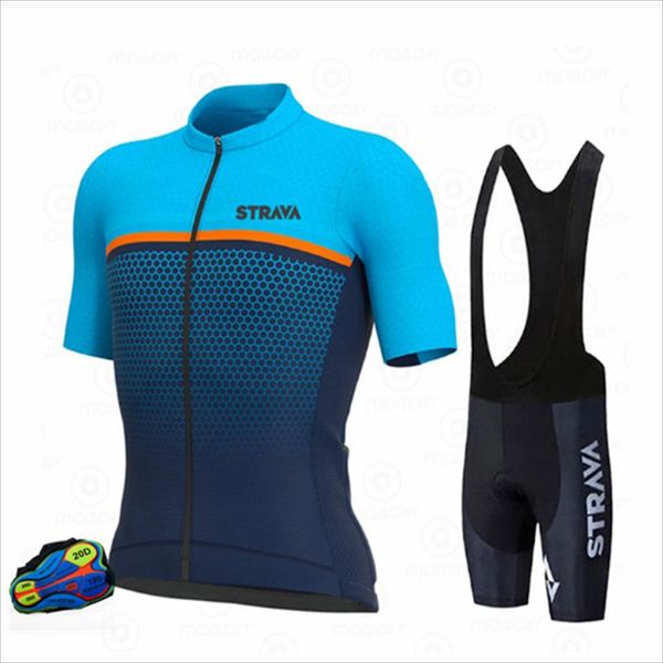 

racing sets strava 2021 cycling team jersey 20d bike pants clothing men summer quick dry pro bicycling shirt maillot culotte sportswear, Black;blue