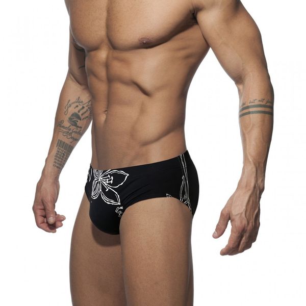 

men's triangle swimwear trunks low waist printed swimsuit cup shorts nylon quick drying beach sports pants