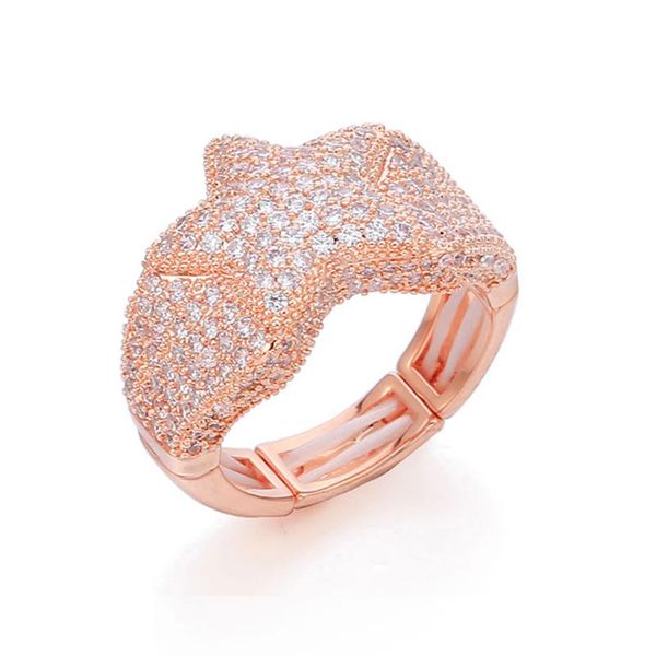 

wedding rings adjustable star ring rose gold width 4mm cz zircon cute engagement for women lover vintage jewelry accessories, Slivery;golden