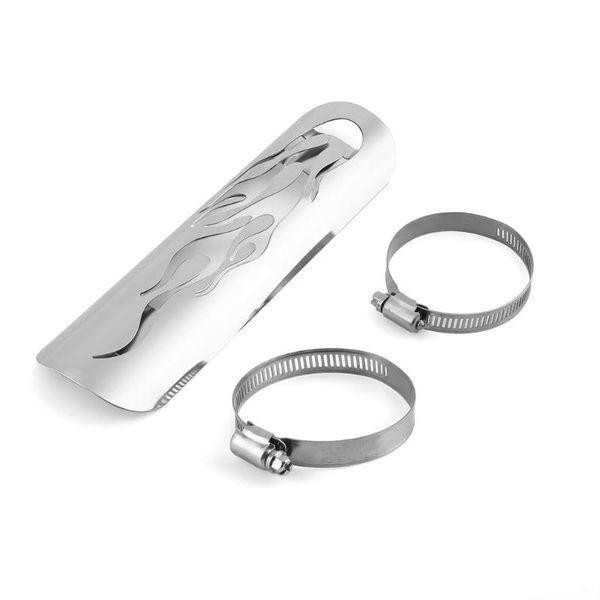 

motorcycle exhaust system universal vintage chrome plated modified curved muffler pipe heat shield cover guard motorbike parts
