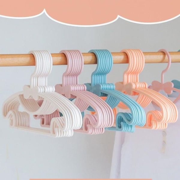 

10pcs baby clothes hangers non-slip durable storage children hanger cute bowknot toddler plastic rack & racks