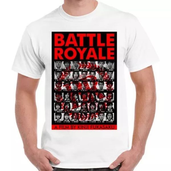 

battle royale japan tournament film poster retro t shirt 2248, White;black