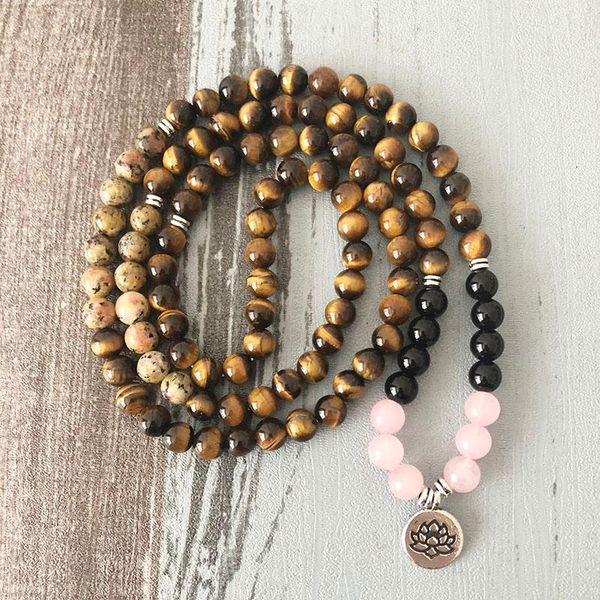 

tennis 108 prayer beads buddhist bracelet & necklace 5 wraps lotus mala boho yoga healing jewelry for men and women, Golden;silver
