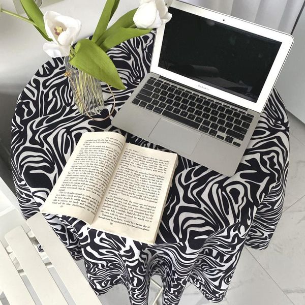 

table cloth zebra pattern black white contrast color rectangular tablecloth head cushion sofa towel all- soft bedroom background