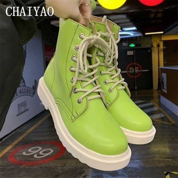 

boots women's 2021 summer and autumn ladies pu leather soft non-slip platform female shoes fashion lace up, Black