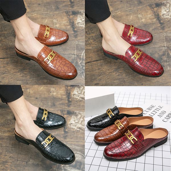 

mullers leather half-wrapped flat soled slippers italian classic men summer leisure wear mules sandals outside genuine leather large size 38, Black