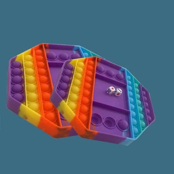 

20*20cm big rainbow fidget toys chess board decompression toy push bubble stress relief interactive party game sensory toys