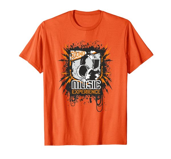 

music sound experience headphone t-shirt, White;black