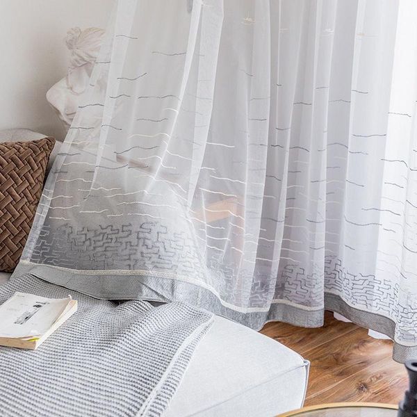 

curtain & drapes chinese style landscape painting embroidered velvet lace tulle curtains for window living room bedroom white sheer gauze