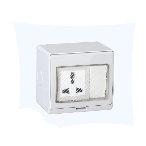 

smart power plugs ip55 wall waterproof dust-proof socket 250v 16a universal electrical outlet grounded with push button switch