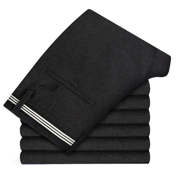 

men's pants men suit autumn winter mens dress pantalon hommer business office classic loose trousers formal male suits pant big size, Black