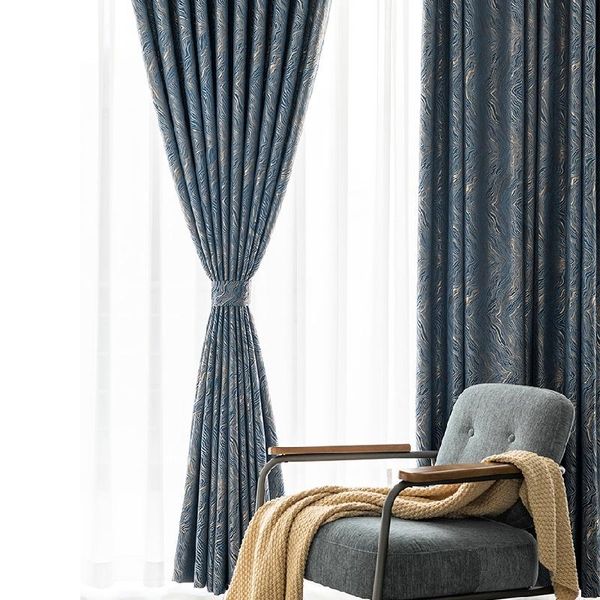

curtain & drapes 2021 simple jacquard curtains for living room luxury villa modern striped pattern window bedroom