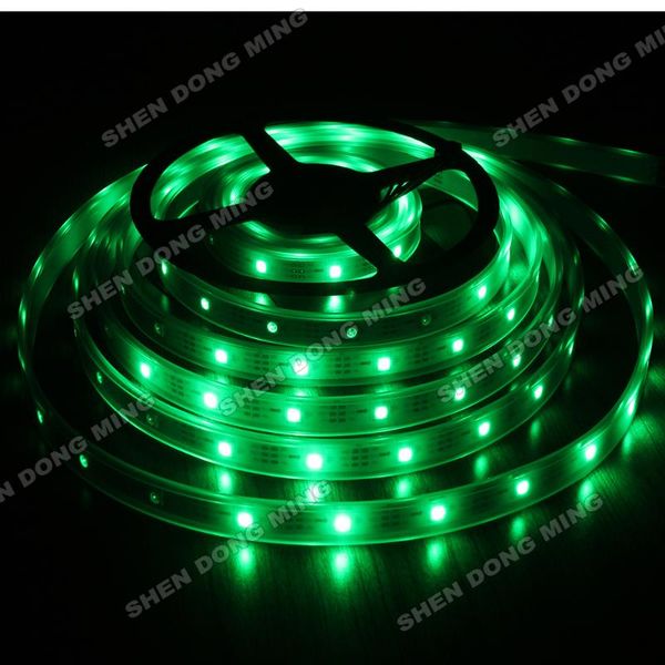 

50m/lot tube waterproof digital rgb led pixel strip light , dc 5v 30ic ws2812b magic color changeable neon tape strips