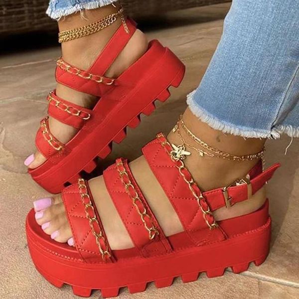 

sandals fashion large size and slippers women european american flat for sandalia feminina, Black