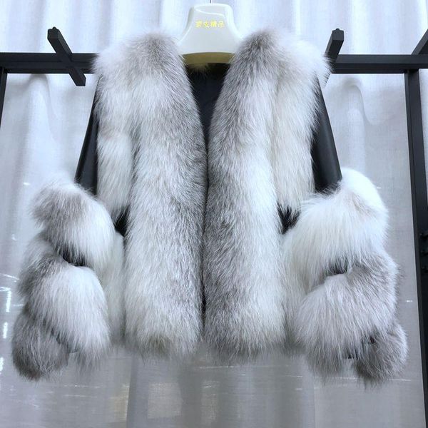

women's fur & faux 2021 coat short section winter korean version of long-sleeved fashion one female, Black
