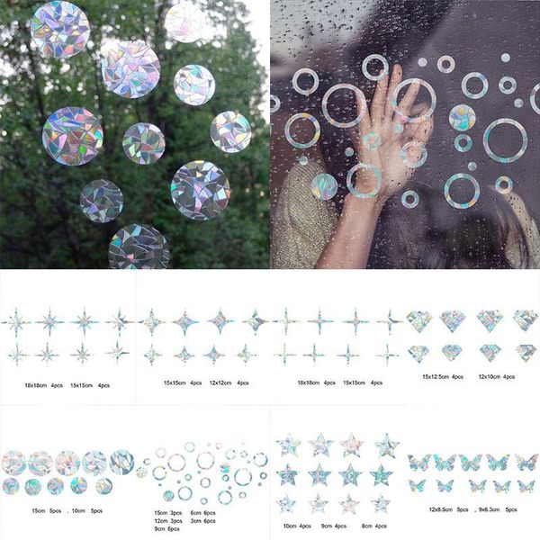 

window stickers pvc round diamonds rainbow prism sticker colorful film stars electrostatic glass no glue free