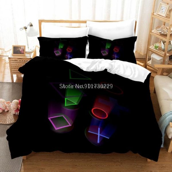 

fashion cartoon bedding sets gamer duvet cover set 2/3pcs bed game elements printed linens gift for boys