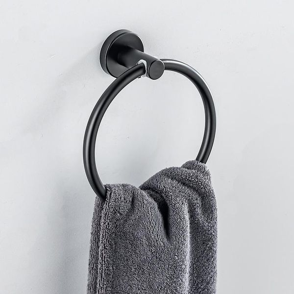 

towel racks stainless 304 round wall-mounted ring mablack hanger rack kitchen bathroom accessories storage holder
