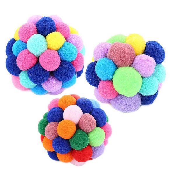 

cat toys 3pcs handmade bouncy ball teaser puppy