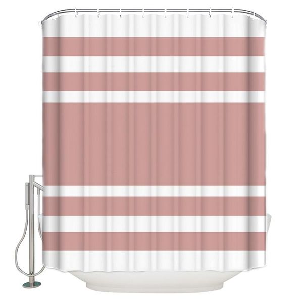 

shower curtains curtain waterproof polyester fabric pink geometric stripe