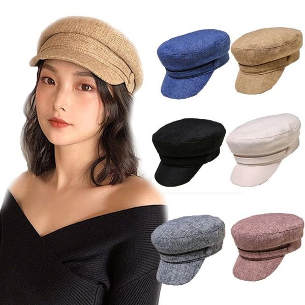 

caps & hats ladies women summer hat octagonal flat cap spring and autumn cotton female navy for woman, Yellow