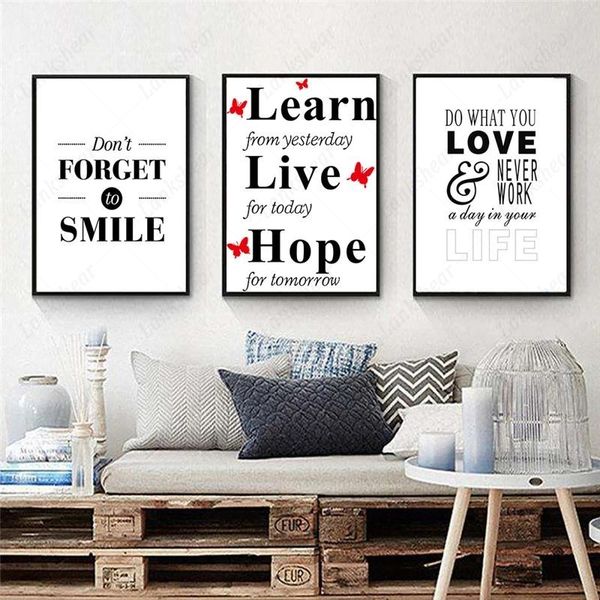 

letter quotes poster nordic canvas painting home decor wall art modular print picture for office living room interior decoration paintings