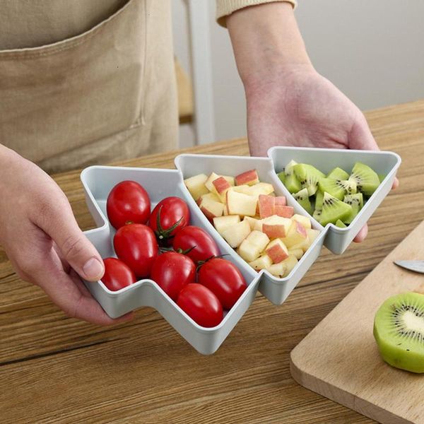 

storage bottles & jars lanlan christmas tree shape fruit plate candy nuts dish bowl tray home kitchen supplies