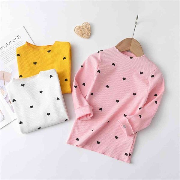 

kids girls t shirt long sleeve pullover o neck heart pattern soft cotton blouse children girl spring autumn clothes 1, Blue