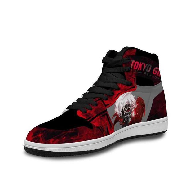 

2021 tokyo ghoul leather basketball shoes ins for women's soft running flat shoe