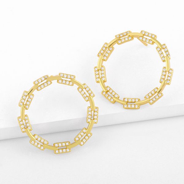 

earring ins retro cold geometric simple temperament personality trend jewelry, Golden
