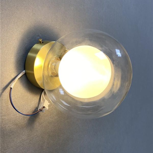 

wall lamp transparent glass ball corridor bathroom bedroom bedside lights fixture simple modern living room home decor