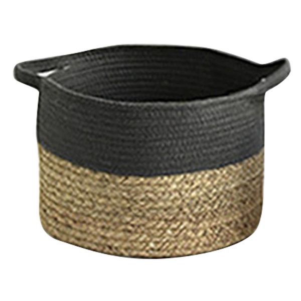 

standing washable living room bedroom laundry large capacity woven storage basket with handles bathroom cotton rope floor baskets